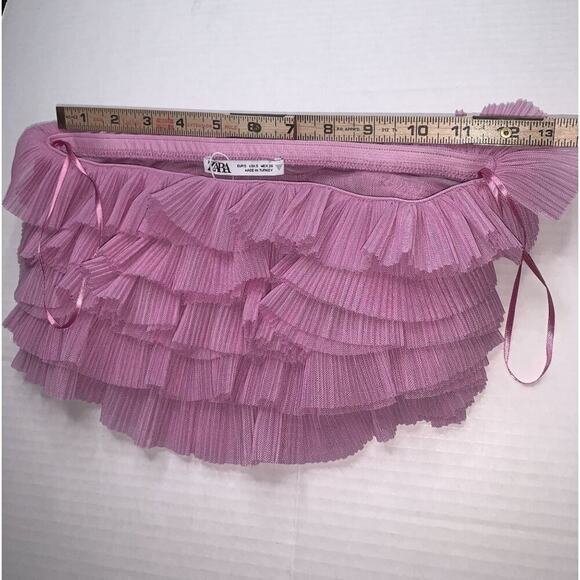 Zara Pink Ruffled Tube Top - Size Small - Picture 8 of 10